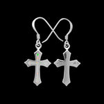 925 Sterling Silver Cross Earrings, Opal Cross Earrings, Christian Earrings