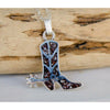 Southwestern Sterling Silver & Wild Horse Cowboy Boot Pendant