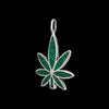 Cannabis Leaf Pendant inlaid with Green Malachite