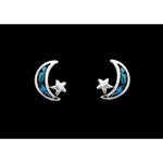 Celestial Moon Earrings • Sterling Silver • Starry Night • Navajo Handmade