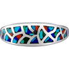 Size 8-925 Sterling Silver & Mixed Stone Mosaic Band, Abstract Gemstone Band, Handcrafted Birthstone Jewelry