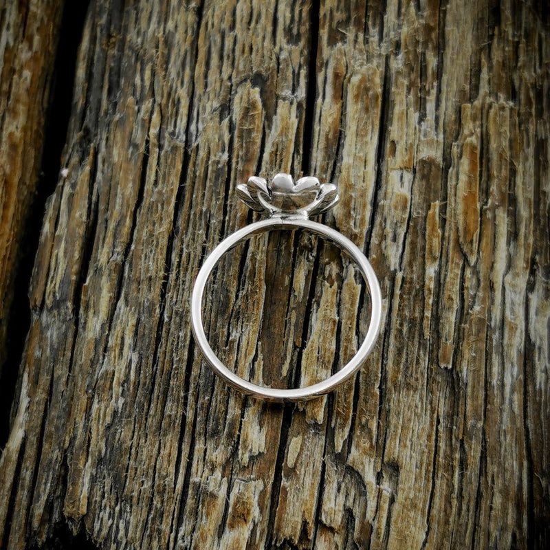 Sterling Silver Single Sunflower Ring