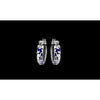 925 Sterling SIlver Fluting Kokopelli Hoop Earrings inlaid with Lapis Lazuli