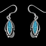 Turquoise Sterling Silver Marquise Dangle Earrings