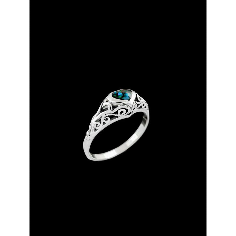 Sorrento Heart Ring, Mixed Stones, Size: 8, Turquoise, Coral, Malachite