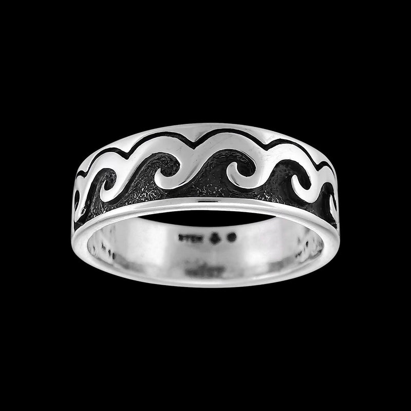 Wave Ring, Ocean Ring, 925 Sterling Silver Ring, Navajo Ring, Surfer Ring, Native American Handmade Jewelry