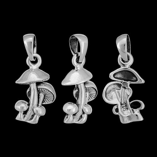 925 Sterling Silver Bunch o' Shrooms Pendant