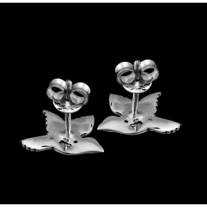 Sterling Silver Flying Bird Stud Earrings