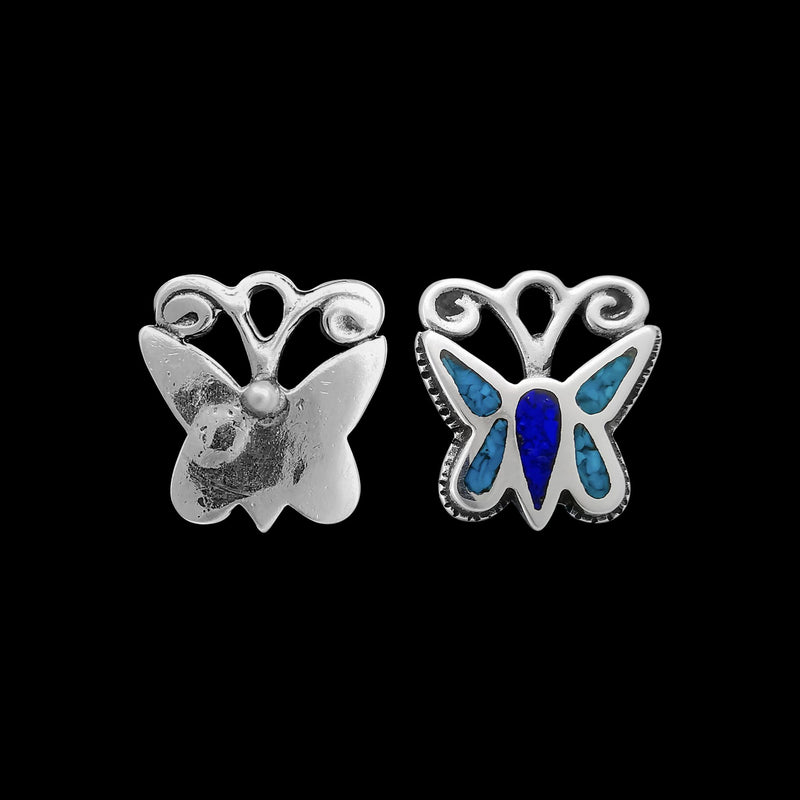 Butterfly Earrings • 925 Sterling Silver • Turquoise Gemstone • Navajo Handmade