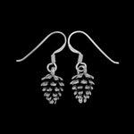 925 Sterling Silver Pine Cone Dangle Earrings