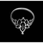 Ornate Lotus Ring • Sterling Silver • Intricate Blooming Flower