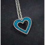 Sterling Silver and Kingman Chip Turquoise Heart Pendant