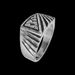 925 Sterling Silver Flag Ring • Diamond Cuts • Abstract Flag Design • Navajo Handmade • Size 11