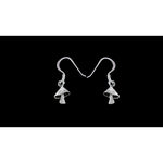 Sterling Silver Toadstool Mushroom Dangle Earrings - Unique and Whimsical