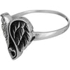 Sterling silver ring with heart surrounded by Angel wings