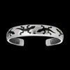 Size 6-7/8 Wrist - 925 Sterling Silver Black Resin Gecko Cuff Bracelet, Southwestern Reptile Design, Handcrafted Silver Nature Jewelry, Handmade Animal Bangle Bracelet