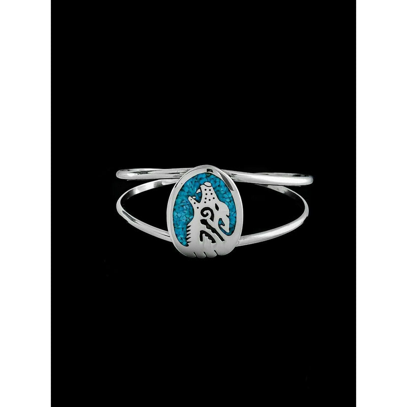 Howling Wolf Bracelet • Navajo Handmade • 925 Sterling Silver Cuff