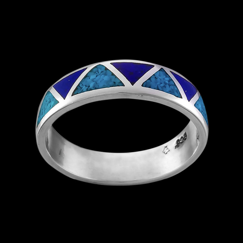 Navajo Ring, Wedding Band, Turquoise Wedding Ring, Lapis Wedding Ring, Native American Ring, Navajo Wedding Band