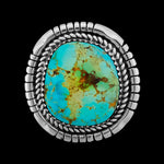 Turquoise Ring • Native American Silver Ring • Size 9.5 Ring • Marcus Gishal Handmade Ring