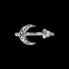 925 Sterling Silver Crescent Moon and Star Adjustable Toe Ring