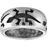 Size 10-925 Sterling Silver Gecko Band, Detailed Reptile Design, Handmade Nature Ring, Handcrafted Animal Jewelry