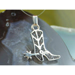 Southwestern Sterling Silver & Wild Horse Cowboy Boot Pendant