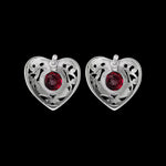 925 Sterling Silver Heart Earrings, June Birthstone Earrings, Garnet Engagement Earrings, Wedding Earrings, Garnet Earrings, Rhodolite Earrings