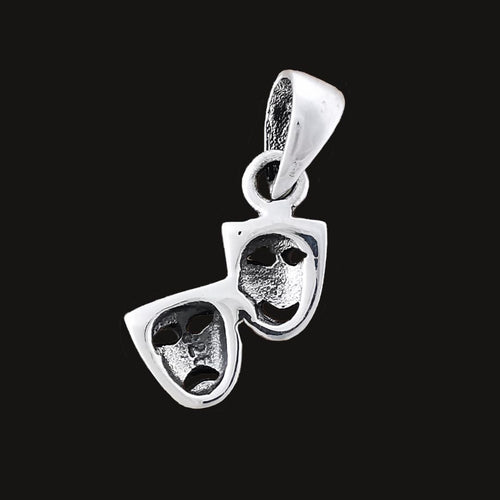 Sterling Silver Comedy Tragedy Drama Theatre Pendant