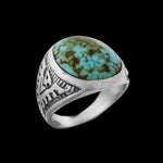 Morenci Turquoise Ring, Thunderbird Ring, 925 Sterling Silver Ring, Navajo Ring, Native American Handmade Jewelry, Turquoise Ring