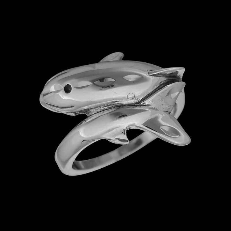 Dolphin Ring • 925 Sterling Silver • Ocean • Navajo • Native American • Sea Life