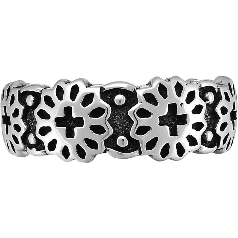 Size 10-925 Sterling Silver Concho Belt Ring, Southwestern Native Design, Handmade Geometric Band, Handcrafted Silver Jewelry