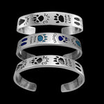 Animal Tracker Bracelet, Navajo Handmade, Sterling Silver Cuff, Animal Lover Jewelry