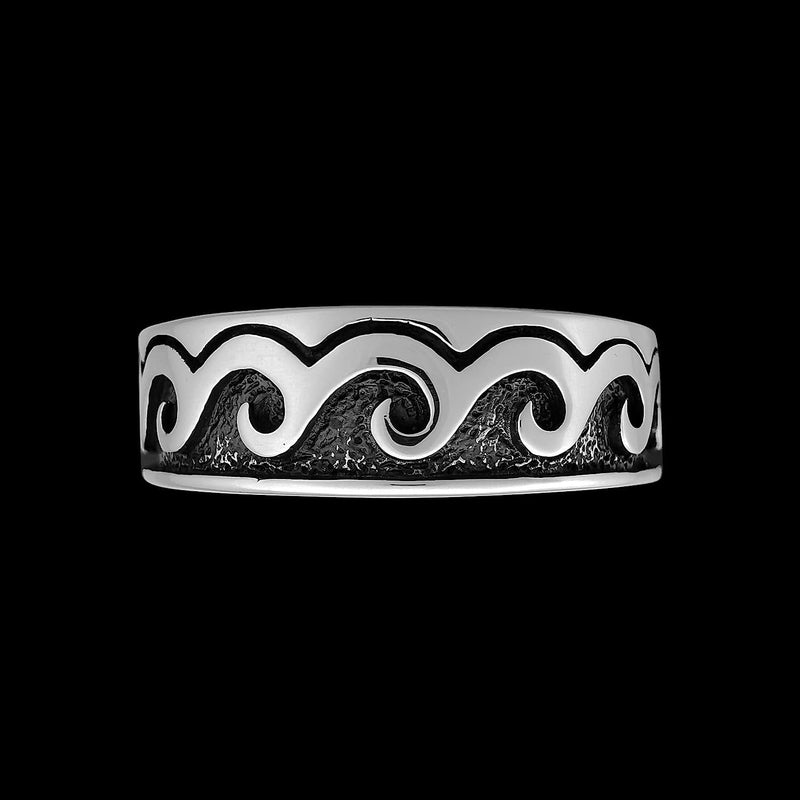 Wave Ring, Ocean Ring, 925 Sterling Silver Ring, Navajo Ring, Surfer Ring, Native American Handmade Jewelry