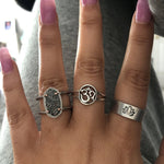 Beautiful sterling silver ring with ohm OM design