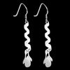 925 Sterling Silver and Turquoise Spiral Teardrop Dangle Earrings