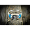 Native American Buffalo Ring • Sterling Silver • Bison Head Design • Turquoise Inlay • Native American Handmade