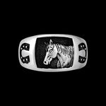 Horse Ring • 925 Sterling Silver • Navajo Handmade • Ranch and Rodeo Jewelry • Horseshoe Design