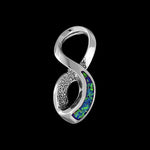 Sterling Silver Infinity Symbol Pendant inlaid with Turquoise or Opal