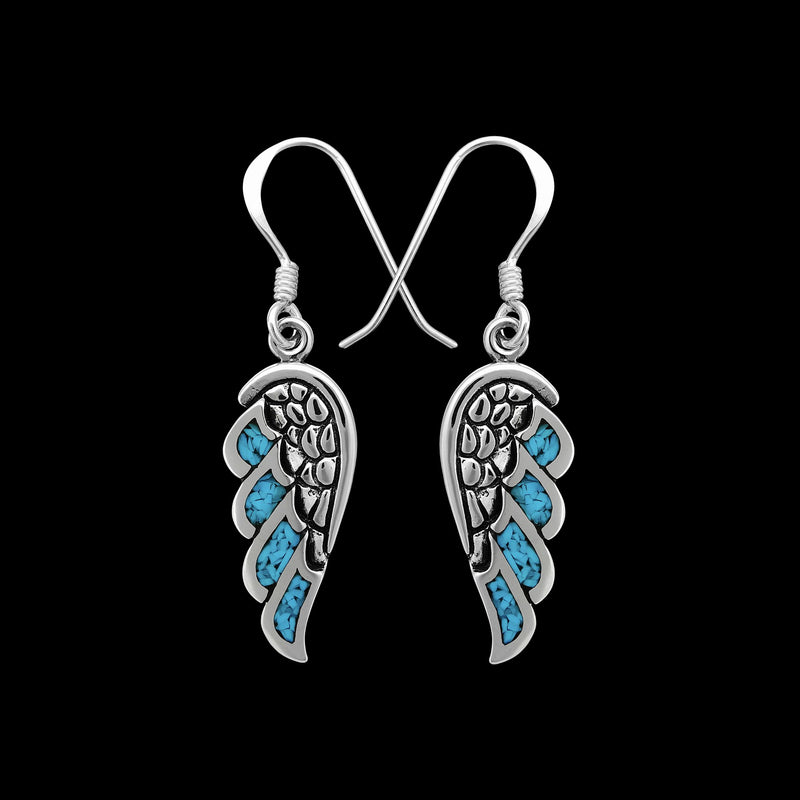 Winged Angel Earrings • Sterling Silver • Symbol of Protection and Serenity • Angelic Earrings