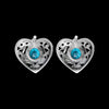 925 Sterling Silver Heart Earrings, Topaz Earrings, Blue Earrings, Diamond Heart Earrings