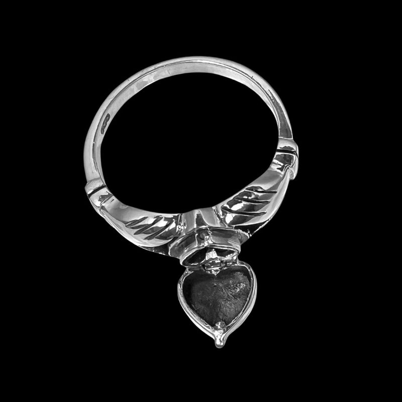 Sterling Silver Celtic Claddagh Pillbox Style Ring