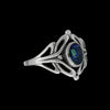 Size 5-925 Sterling Silver Oval Azurite Cabochon Ring, Infinite Looped Silver Design, Handmade Gemstone Jewelry, Statement Birthstone Band