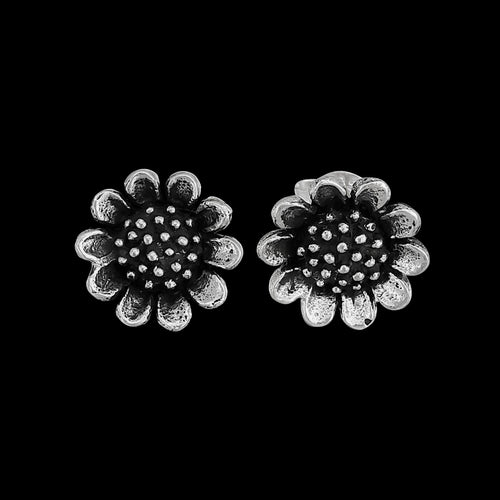 925 Sterling Silver stud Sunflower earrings