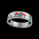 925 Sterling Silver Wolf Ring • Wolves Design • Navajo Inspired • Native American Handmade Jewelry