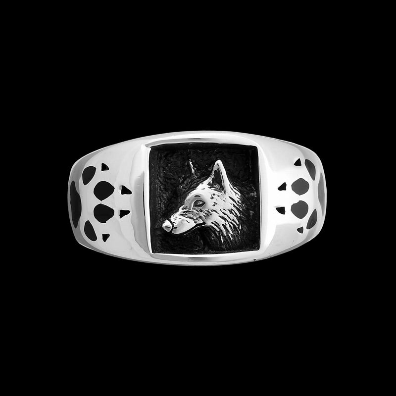 Wolf Ring • 925 Sterling Silver • Navajo Handmade • Native American Jewelry