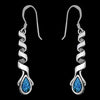 925 Sterling Silver and Turquoise Spiral Teardrop Dangle Earrings