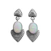 925 Sterling Silver White Opal Earrings, Diamond Cut Earrings, Vintage Opal Earrings, Wedding Earrings