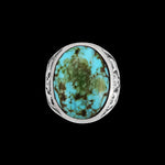 Morenci Turquoise Ring, Thunderbird Ring, 925 Sterling Silver Ring, Navajo Ring, Native American Handmade Jewelry, Turquoise Ring