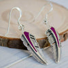 Bird Feather Earrings • 925 Sterling Silver • Handcrafted Feather Dangle Earrings