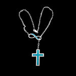 Cross Necklace, 925 Sterling Silver Necklace, Infinity Necklace, 18" Necklace, Religion Necklace, Christiantity Necklace